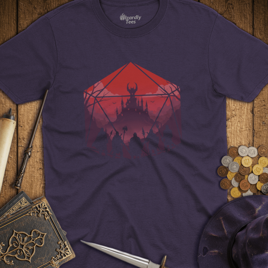 Adventure Party Red D20 Hexagon