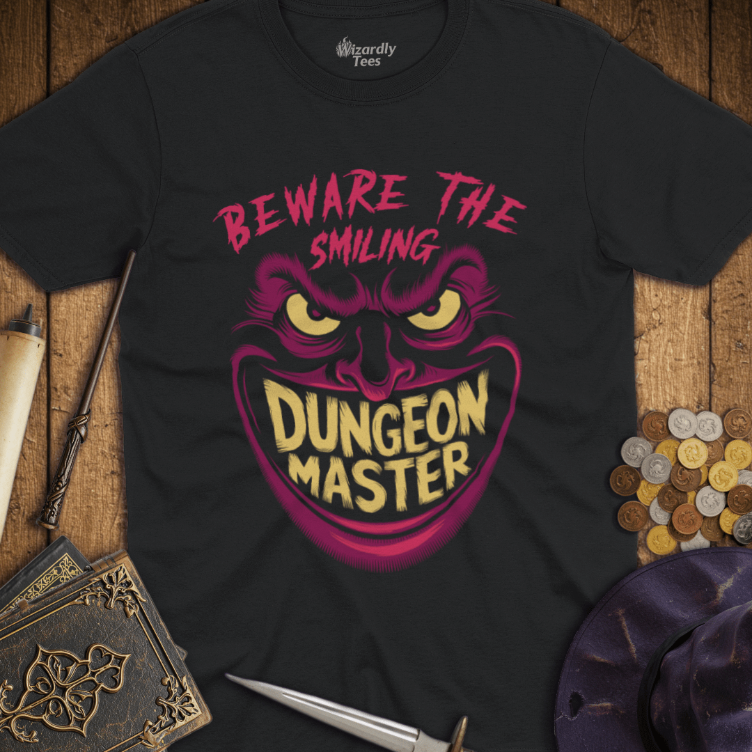 Beware The Smiling Dungeon Master Red Face T-shirt