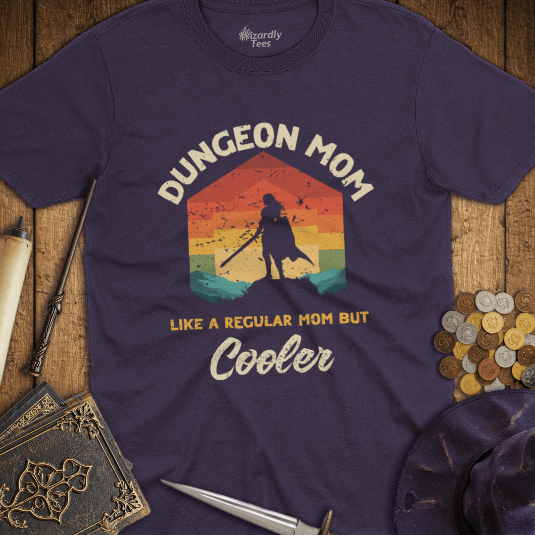 Dungeon Mom Like a Regular Mom But Cooler Retro T-shirt