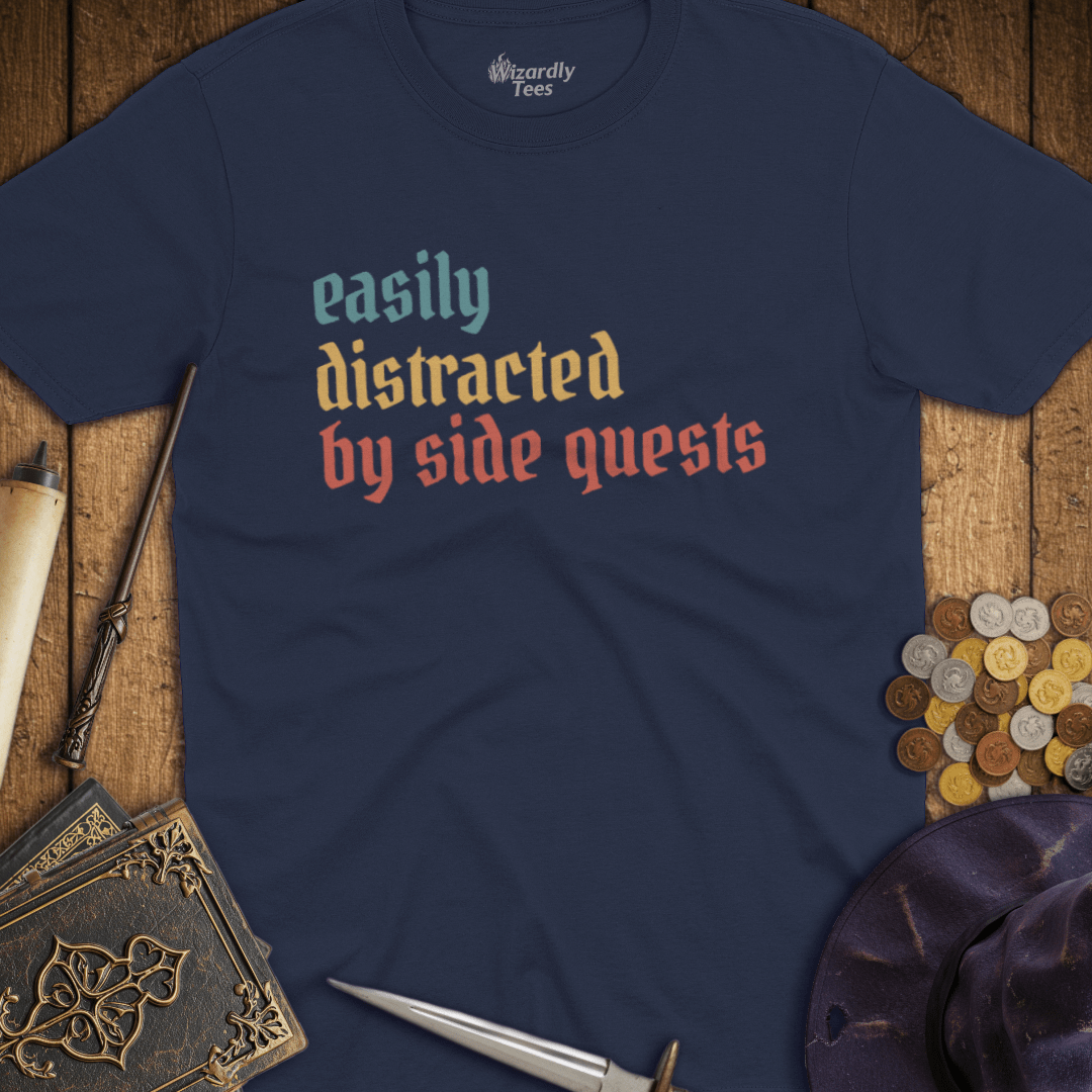 Easily Distracted by Side Quests Retro TALL T-Shirt