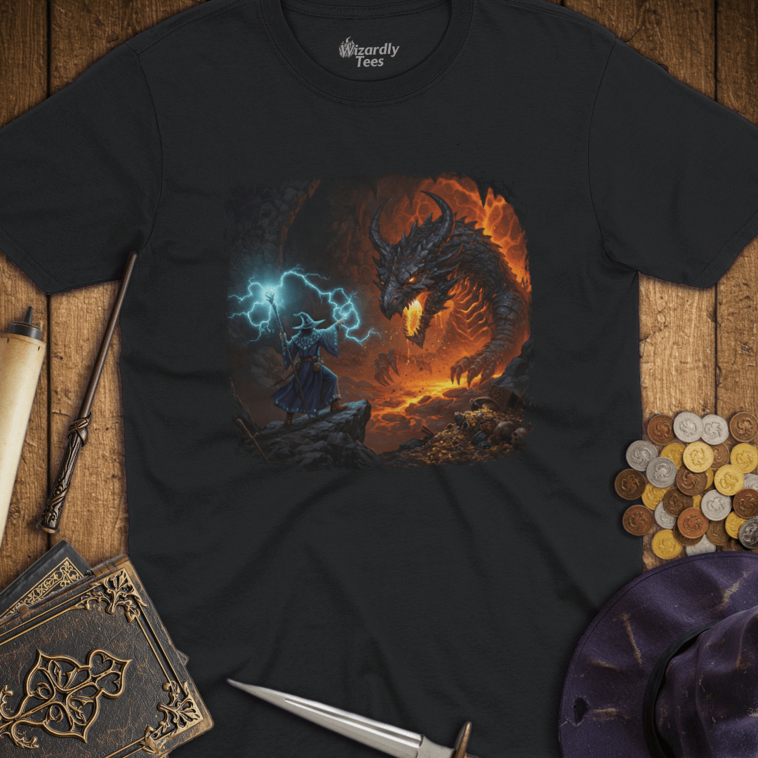 Epic Wizard vs Black Dragon T-shirt
