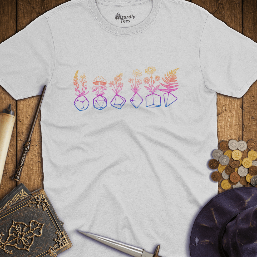 Flowers & Dice Rainbow T-shirt