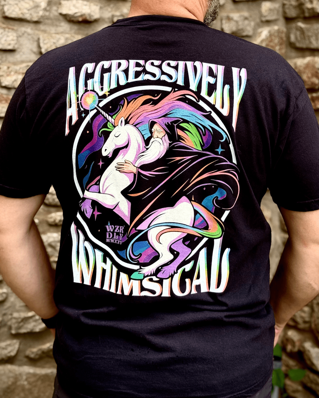 Aggressively Whimsical Cosmic Wizard & Unicorn Premium T-Shirt
