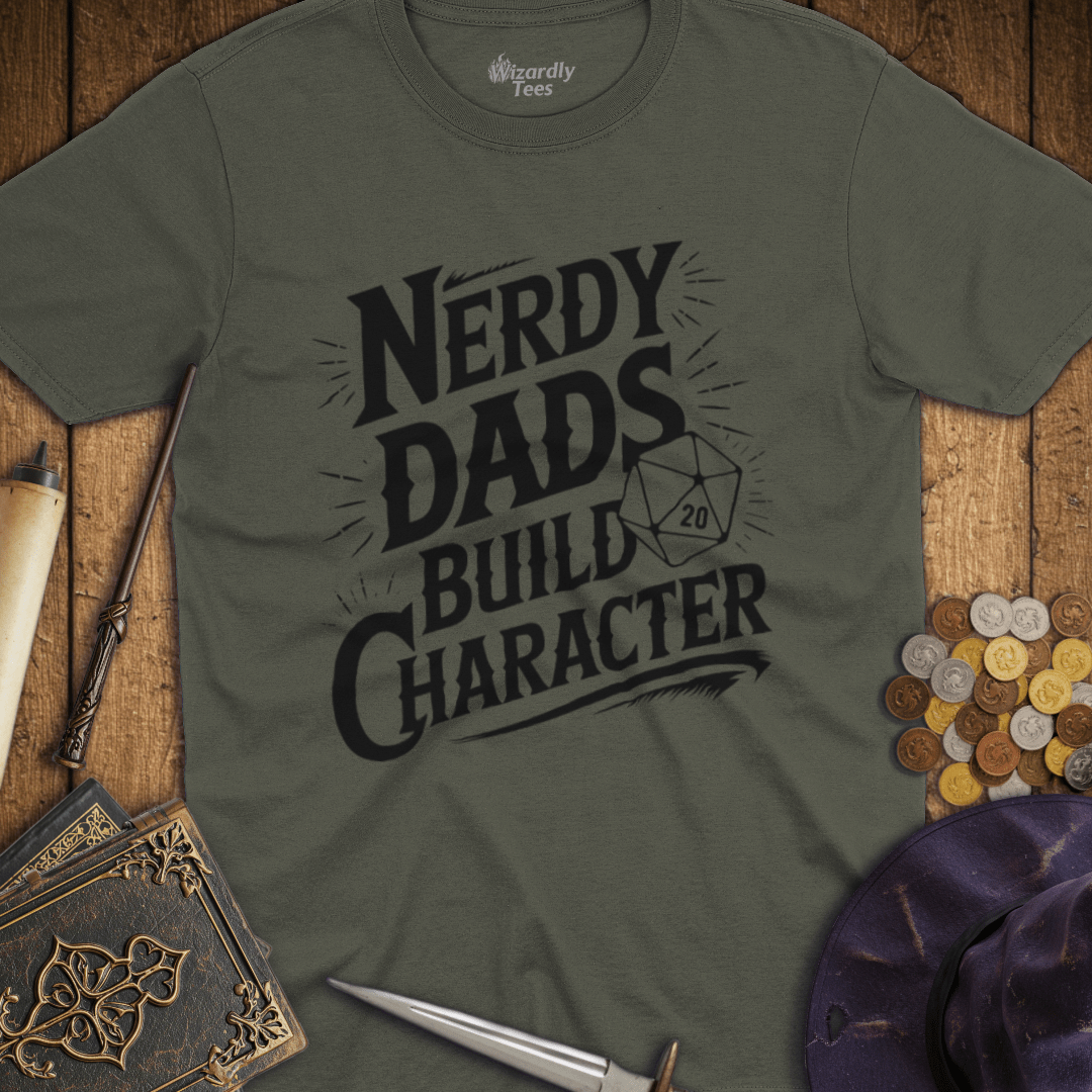Nerdy Dads Build Character T-shirt