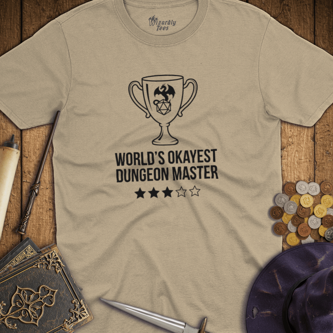 World's Okayest Dungeon Master 3-Star Trophy T-Shirt
