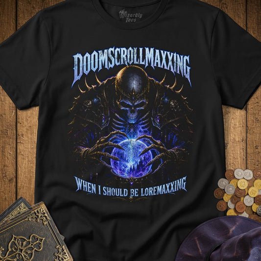 Doomscrollmaxxing Skeleton Mage T-Shirt