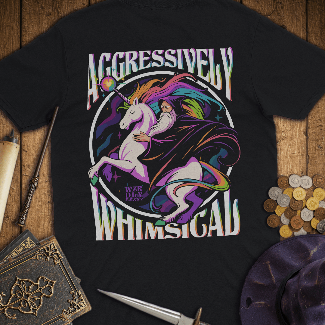 Aggressively Whimsical Cosmic Wizard & Unicorn Premium T-Shirt