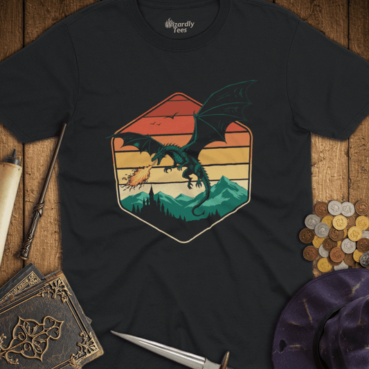 Dragon Hexagon Retro Sunset TALL T-Shirt