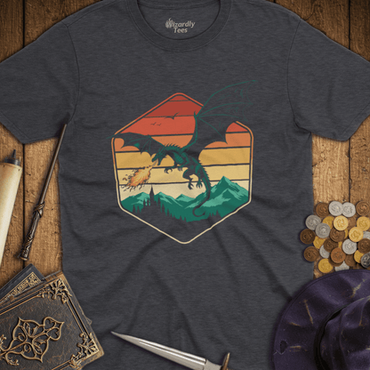 Dragon Hexagon Retro Sunset TALL T-Shirt