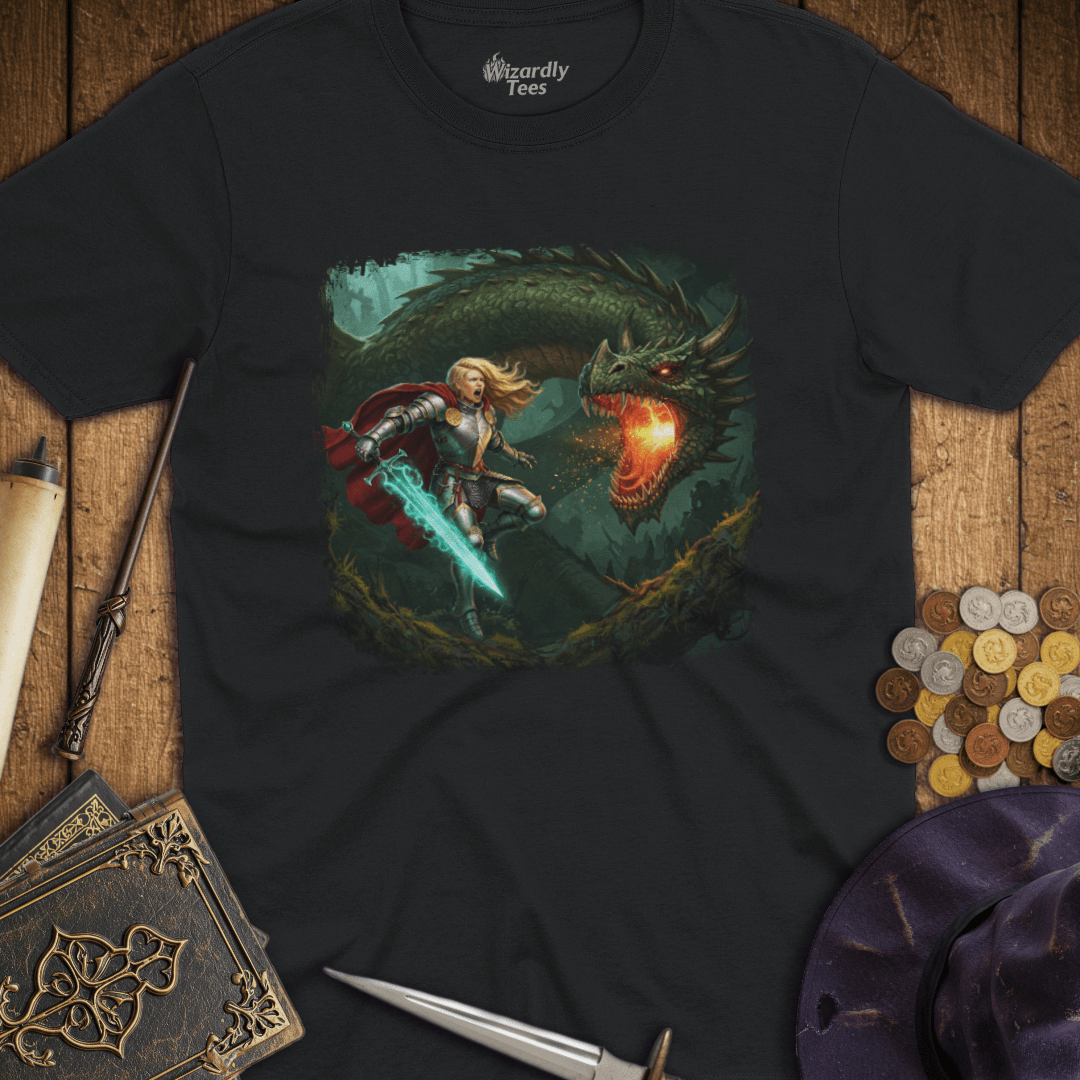 Epic Paladin vs Green Dragon T-shirt