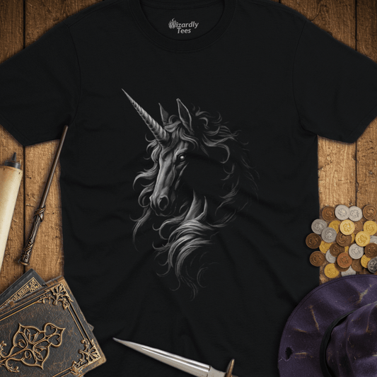 Shadowed Unicorn Silver T-Shirt