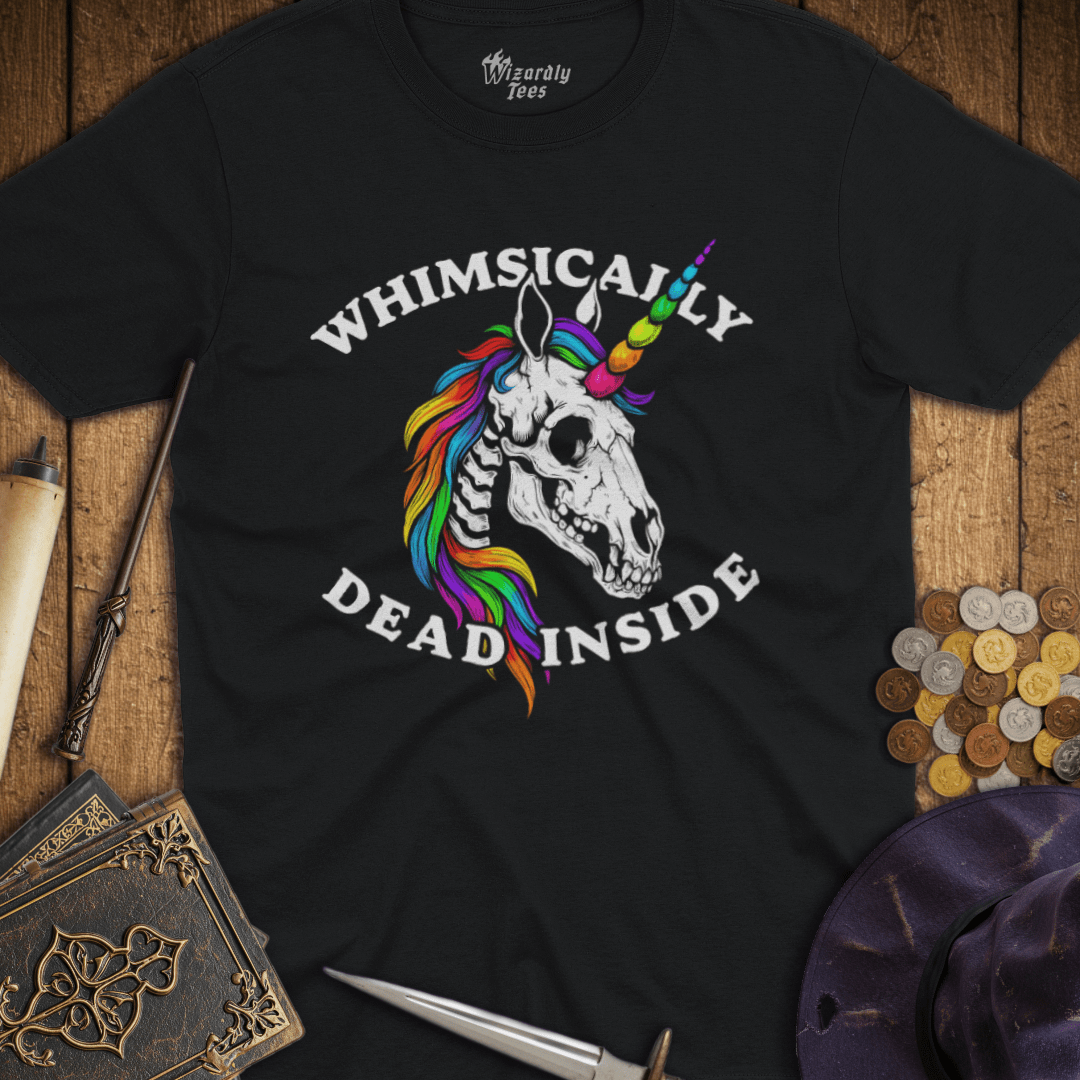 Whimsically Dead Inside Rainbow Unicorn T-Shirt
