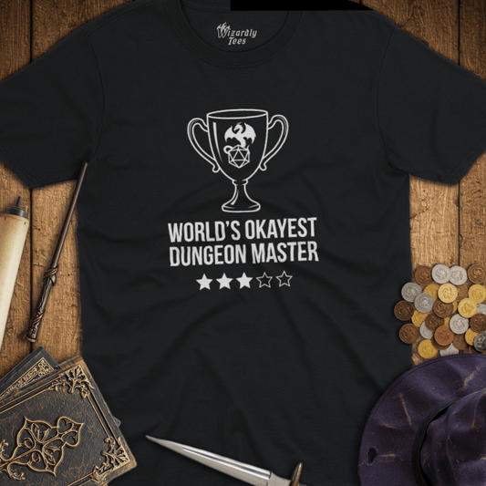 World's Okayest Dungeon Master 3-Star Trophy T-Shirt