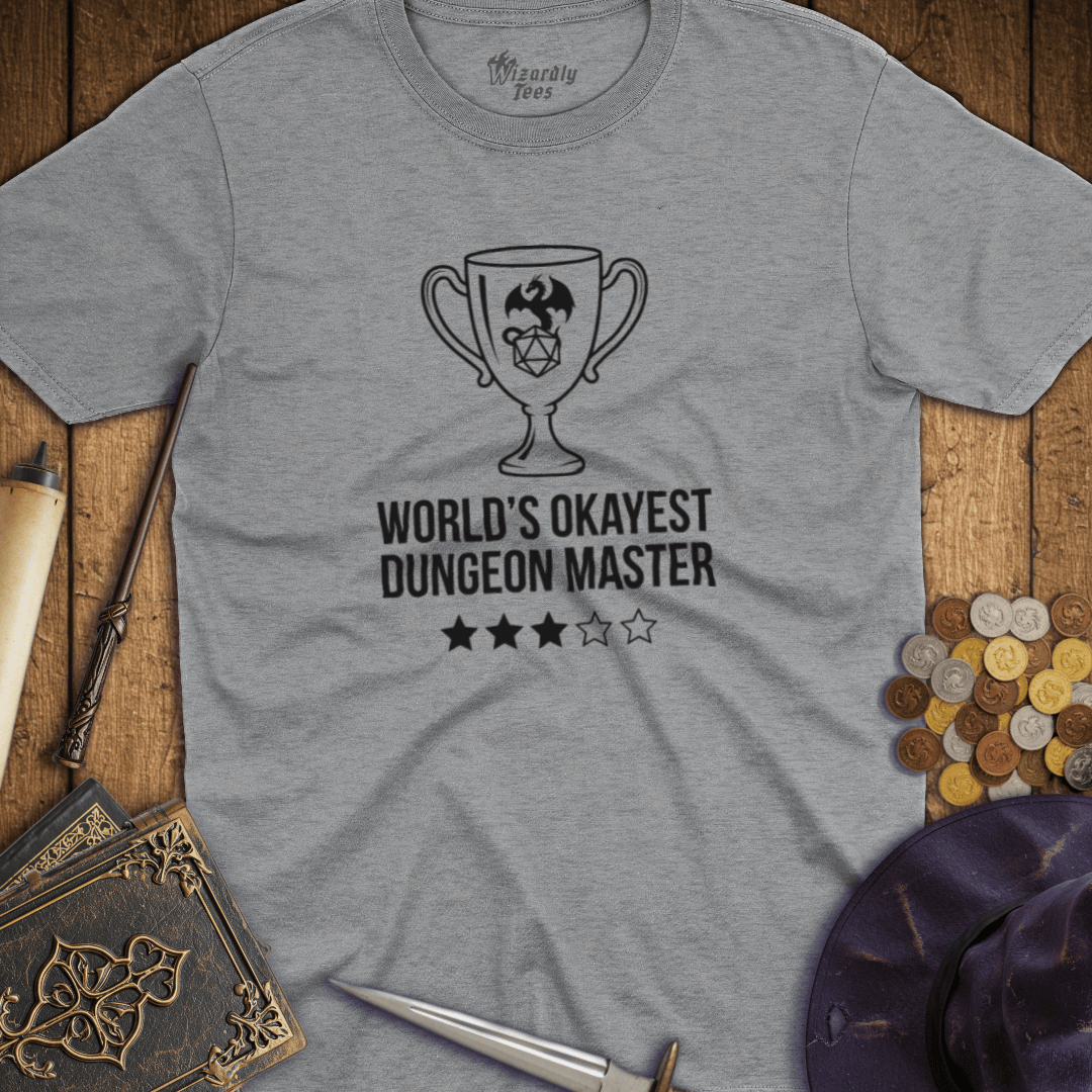 World's Okayest Dungeon Master 3-Star Trophy T-Shirt